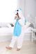 Пижама Кигуруми Единорог бело голубой S для детей 105-115